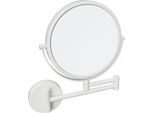 Specchio Cosmetico Sospeso X-ROUND White, Diam. 200 Mm, Bifacciale, Bianco Opaco