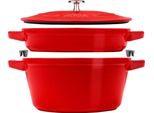 Staub Kochtopfset, 2-Tlg | Rund | Gusseisen | Kirsch-Rot