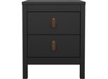 Comodino Con 2 Cassetti Nero Opaco L43,8 Cm - Barcelone