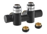Sapho Twin Combi - Set Di Valvole Di Collegamento, Attacco Centrale, Destro, Interasse 50 Mm, Nero Opaco CP461BS