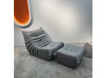 Divano Singolo Relax Poltrona Chill Chair Con Sgabello Grigio