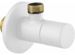 Valvola A Squadra Con Rosetta, Rotonda, 1/2 "X 3/8"", Bianco Opaco"