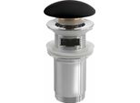 Set Di Scarico Con Troppopieno 5/4", Click-Clack, Tappo In Ceramica, H. 10-50 Mm, Nero Opaco"
