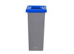 Cestino Per La Raccolta Differenziata Plafor Fit - 53L - 33 X 33 X 73 Cm - Grigio/Blu- Cestino Con 5 Adesivi Gratuiti Per Il Riciclaggio - - Cestino Per La Raccolta Differenziata Sistema Di Separazione Dei Rifiuti Per Ufficio, Bagno. Cucina