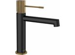 Sapho Solaria - Miscelatore Per Lavabo, Nero Opaco/Oro WD002G
