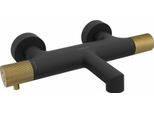 Sapho Solaria - Miscelatore Termostatico Per Vasca, Nero Opaco/Oro WD010G