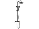 Sapho Solaria - Set Doccia Con Termostatico, 5 Getti, Nero Opaco/Rame WD139PG