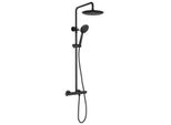 Sapho Solaria - Set Doccia Con Termostatico, 5 Getti, Nero Opaco WD139B