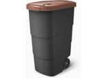 Prosperplast Wheeler 90 L Antracite Con Coperchio Marrone
