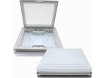 Mpk Portello Del Tetto Finestra Del Tetto Cofano Del Tetto 40 X 40 Cm + Tenda A Rullo + Rete Caravan Caravan Grigio