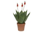 Agave Vaso Pianta Artificiale Fiore Artificiale Poliestere Verde H 60 Cm Ø 42 Cm