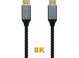 Displayport 1.4 8K Aisens A149-0436/ Displayport Maschio - Displayport Maschio/ 1,5 M/ Nero Grigio
