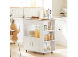 Sobuy FKW113-WN Carrello Portavivande Carrello Da Cucina Isola Da Cucina Armadio Da Cucina Carrello Per Microonde Carrello Da Cucina Bianco Wd Circa 75X83X46Cm