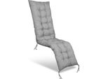 Cuscino Per Sdraio Da Giardino Kinggarden Cuscino Per Sedia Da Giardino Cuscino Per Sdraio 165X50Cm Microfibra Grigio