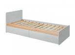 Letto Per Bambini Con Contenitore Reni - 90X200, Grigio Perla / Rovere Artigianale