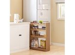 Sobuy NSR01-PF Scaffale A Nicchia Con 4 Ripiani Scaffale Da Cucina Con Rotelle Carrello Da Bagno Carrello Stretto Scaffale Da Bagno Vintage Wd Circa 18,5X81X60Cm