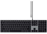 Satechi, Keyboard Slim W3 Tastiera Qwerty Illuminata USB-C Con Tastierino Numerico, Grigio