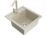 Mexen Vito Lavello Da Cucina In Granito A 1 Vasca Con Miscelatore Cucina Rita, Beige - 6503-69-670300-69
