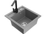 Mexen Vito Lavello In Granito A 1 Vasca Con Rubinetto Da Cucina Rita, Grigio - 6503-71-670300-70
