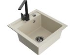 Mexen Vito Lavello In Granito A 1 Vasca Con Rubinetto Da Cucina Rita, Beige - 6503-69-670300-70