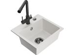Mexen Milo Lavello In Granito A 1 Vasca Con Miscelatore Da Cucina Duero, Bianco - 6505-20-671600-70