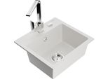 Mexen Milo Lavello In Granito 1 Vasca Con Miscelatore Da Cucina Rita, Bianco - 6505-20-670300-00