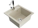 Mexen Vito Lavello In Granito A Una Vasca Con Rubinetto Da Cucina Rita, Beige - 6503-69-670300-00