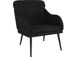 Vidaxl Poltrona Nera 63X76X80 Cm In Velluto