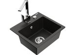 Mexen Milo Lavello In Granito A 1 Vasca Con Miscelatore Cucina Rita, Nero/Oro Metallizzato - 6505-75-670300-00
