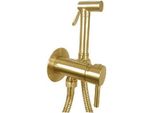 Kit Bidet Paffoni - Set Di Miscelatori A Leva Da Incasso Con Doccia Bidet, Oro Spazzolato ZDUP110HGSP