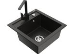 Mexen Vito Lavello In Granito A 1 Vasca Con Miscelatore Da Cucina Rita, Nero/Oro Metallico - 6503-75-670300-70