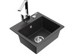 Mexen Milo Lavello In Granito A 1 Vasca Con Miscelatore Cucina Rita, Nero Maculato - 6505-76-670300-00
