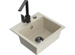 Mexen Milo Lavello Da Cucina In Granito A 1 Vasca Con Miscelatore Cucina Rita, Beige - 6505-69-670300-70