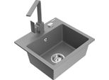 Mexen Milo Lavello In Granito A 1 Vasca Con Miscelatore Cucina Rita, Grigio - 6505-71-670300-71
