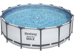 Bestway 56438 - BazéN S Konstrukcí 457 X 122M SvěTle šEdý + KartušOvá Filtrace