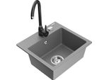 Mexen Milo Lavello In Granito Con 1 Vasca E Miscelatore Cucina Telma, Grigio - 6505-71-670200-70
