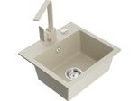 Mexen Milo Lavello Da Cucina In Granito A 1 Vasca Con Miscelatore Cucina Rita, Beige - 6505-69-670300-69