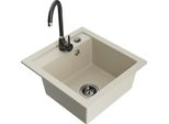 Mexen Vito Lavello In Granito 1-Vasca Con Rubinetto Da Cucina Telma, Beige - 6503-69-670200-70