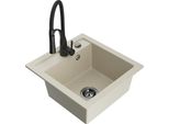 Mexen Vito Lavello In Granito A 1 Vasca Con Rubinetto Da Cucina Aster, Beige - 6503-69-73450-70-B