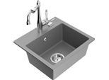Mexen Milo Lavello In Granito A 1 Vasca Con Rubinetto Da Cucina Carla, Grigio - 6505-71-670700-00