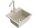 Mexen Milo Lavello Da Cucina In Granito Con 1 Vasca E Miscelatore Duero, Beige - 6505-69-671600-69