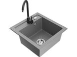 Mexen Vito Lavello In Granito Con 1 Vasca E Miscelatore Da Cucina Telma, Grigio - 6503-71-670200-70
