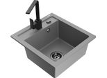 Mexen Vito Lavello In Granito A 1 Vasca Con Rubinetto Da Cucina Rita, Grigio - 6503-71-670300-70-B