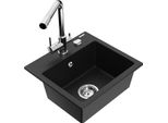 Mexen Milo Lavello In Granito Ad 1 Vasca Con Miscelatore Cucina Duero, Nero - 6505-77-671600-00