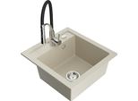 Mexen Vito Lavello In Granito A 1 Vasca Con Miscelatore Cucina Aster, Beige - 6503-69-73450-07