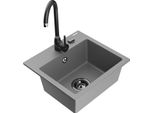 Mexen Milo Lavello In Granito Ad 1 Vasca Con Miscelatore Telma, Grigio - 6505-71-670200-70-B