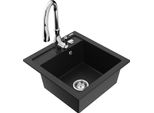 Mexen Vito Lavello In Granito A 1 Vasca Con Miscelatore Cucina Savita, Nero - 6503-77-672601-00