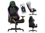 Huzaro Force 6.2 | Illuminazione Led Rgb Sedia Da Gioco Sedia Da Ufficio Sedia Da Scrivania Gamer Poggiatesta Supporto Lombare | Fino A 130 Kg Di Capacità Di Carico | Nero