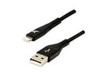 Cavo Usb Logo (2.0) Usb A Maschio - Apple Lightning Maschio 2M Nero Mfi, 5V/2,4A Nylo
