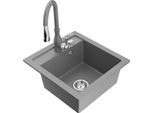 Mexen Vito Lavello Da Cucina In Granito Ad 1 Vasca Con Miscelatore Cucina Savita, Grigio - 6503-71-672601-71